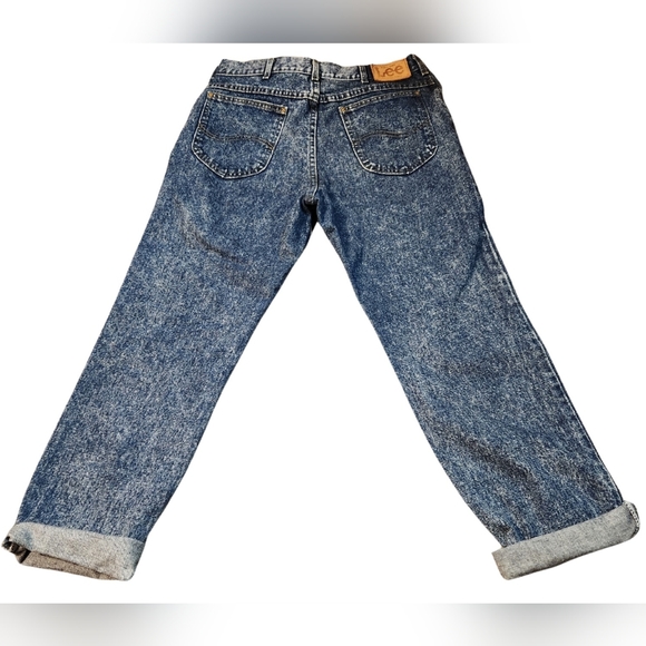 Vintage 1970's Lee's Acid Washed Jeans - Size 34/32 (read description) - Blue - Picture 6 of 10